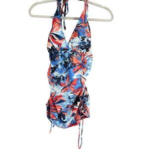 Croft & Barrow Vibrant Floral One Piece Swimsuit - Red, Blue, Black